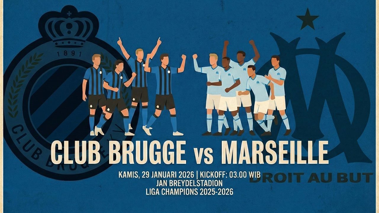 Perkiraan Pertandingan Antara Marseille dan Club Brugge pada 29 Januari 2026